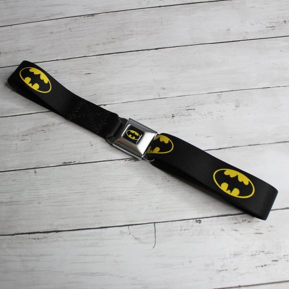 DC Comics Women's Vintage Batman Seatbelt Buckle Belt Black Unisex Black - Picture 2 of 6